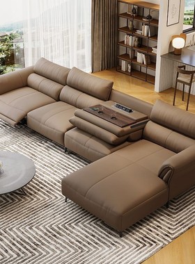 太空电动舱头层牛皮客厅意式轻奢家庭影院躺椅多功能沙发