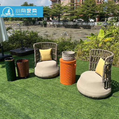 北欧户外创意藤编沙发样板房设计师酒店民宿阳台室外露天休闲藤椅