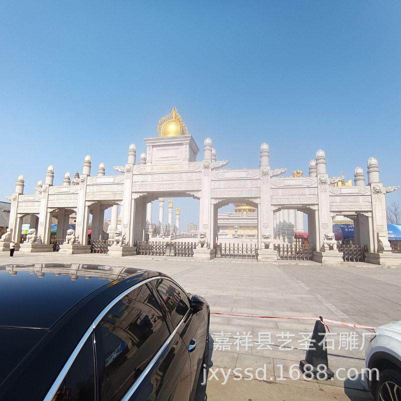 五门七门石牌坊厂家设计定做景区公园石头牌坊制作安装石雕牌坊