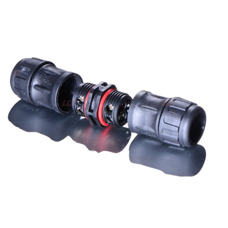 LLT-利路通L25-2芯3芯4芯直通防水连接器 光伏储能IP68防水接头