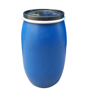 厂家直销200L升铁箍桶法兰桶化工桶200kg公斤蓝色开口包装 塑料桶