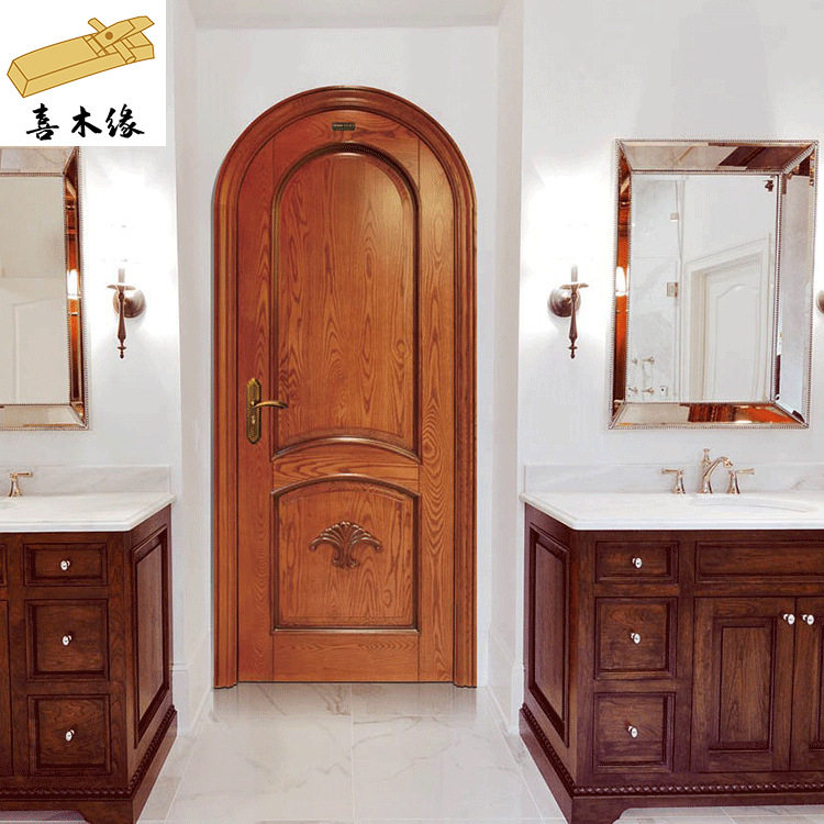 南京厂家拱形门入户圆弧门木门橡木房间卧室门欧式