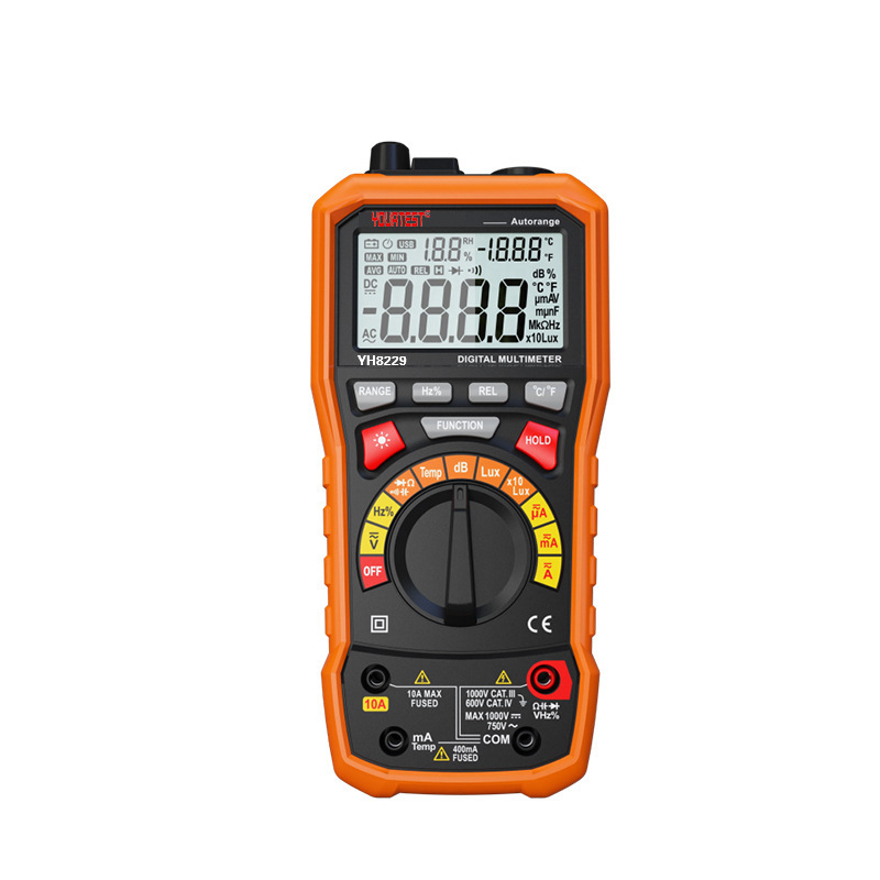 华谊HY8229手持式多功能数字万用表自动量程噪音照度万能表仪表
