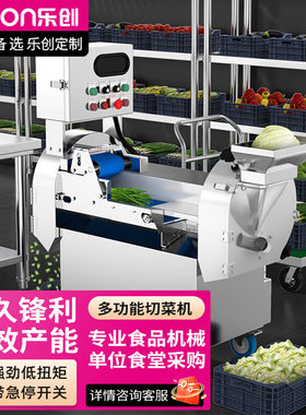 乐创（lecon）瓜果切片机商用多用途切菜机 304不锈钢切丝切丁机