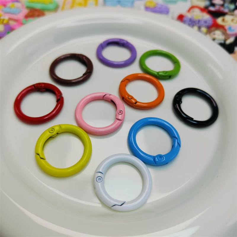 【对对碰】彩色烤漆合金弹簧扣圆形开口DIY车挂S钥匙链装饰品热卖