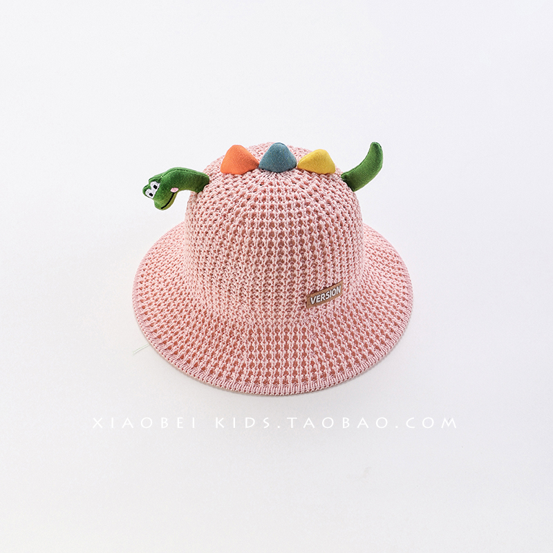 儿童草帽夏季宝宝遮阳帽男童帽子渔夫帽J女童防晒帽夏天透气太热