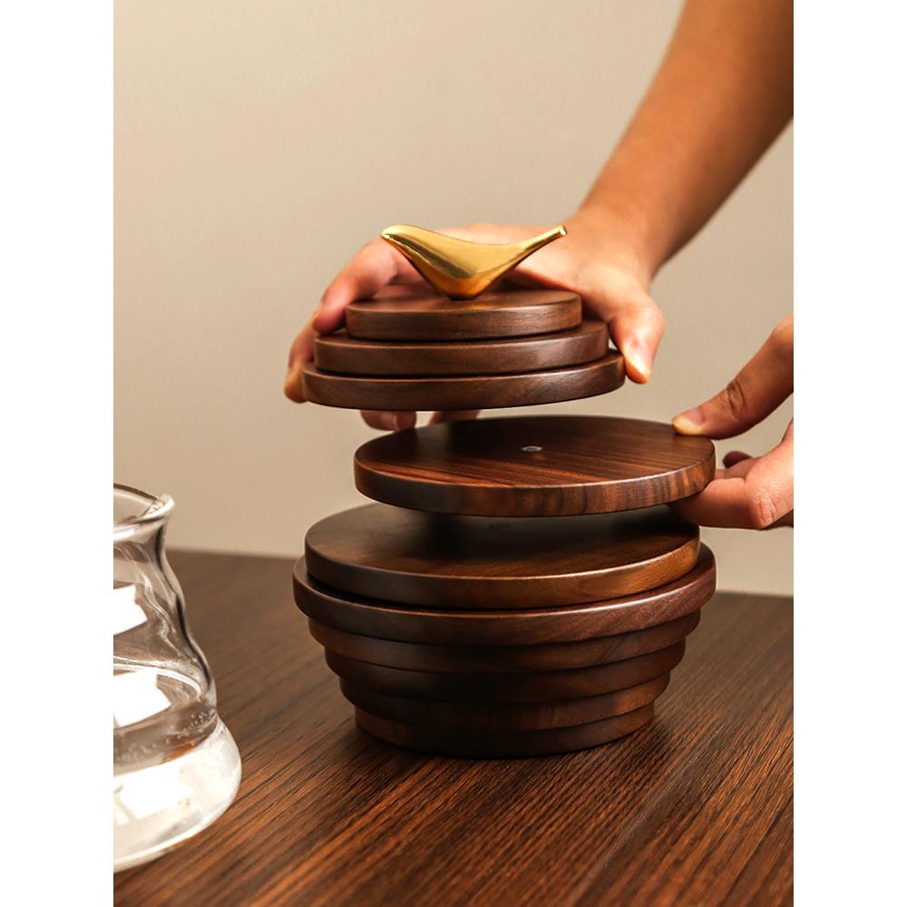 2025年新款胡桃木木餐桌隔热垫垫咖啡杯垫锅垫壶垫实木质摆件