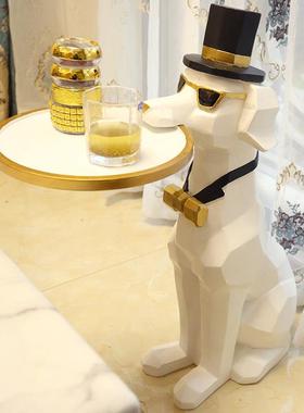 杜宾犬动物创意大摆件落地客厅狗电视柜旁轻奢家居装饰品乔迁礼物