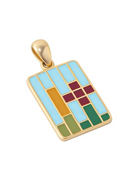 AzureHues珐琅彩925银镀金项链