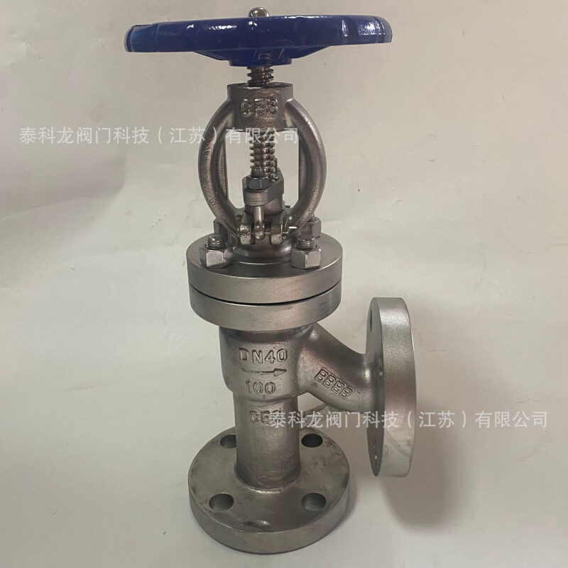 J44W-100P 不锈钢304 CF8 法兰高压手动角式截止阀 DN50 65 80