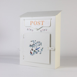乡村风格 饰 家居邮件主题 户外花园装 复古鸟纹金属邮箱
