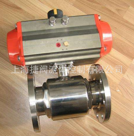 Q641F-16P 气动304不锈钢卫生级法兰球阀 法兰卫生级气动球阀