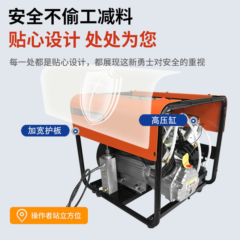 新勇士高压打气机30mpa电动打气机家用充气泵双缸水冷压水机