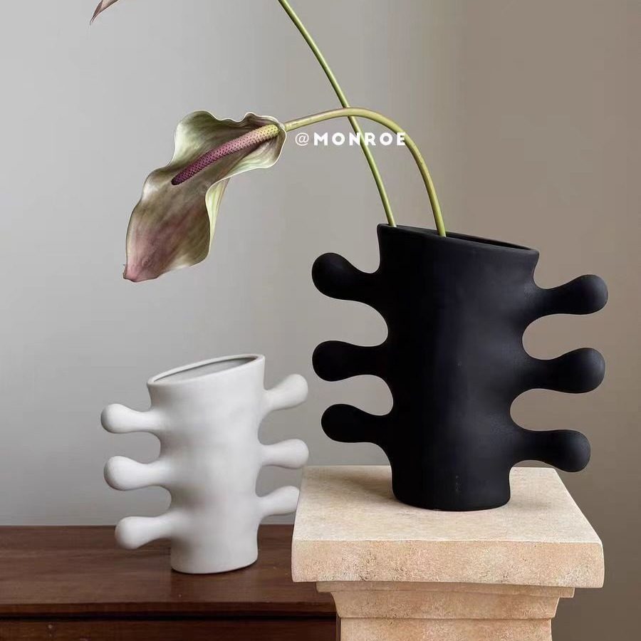 触角瓶 现代抽象诧寂风哑光陶瓷花瓶玄关客厅酒柜插花装饰品批发,模玩/动漫/周边/娃圈三坑/桌游,文化/体育周边,淘宝优惠券,粉丝福利购,淘宝优惠卷