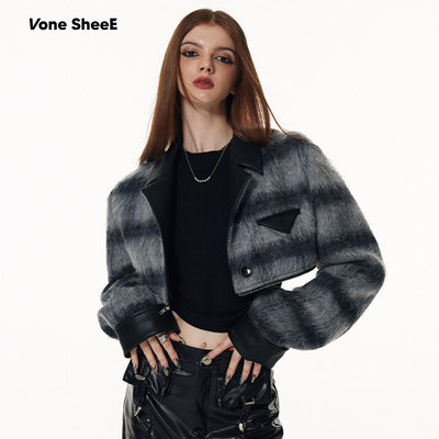 VoneSheeE可拆卸西装毛呢外套