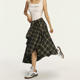 早秋美式 复古格子半身裙女2025新款 高腰不规则辣妹裙子