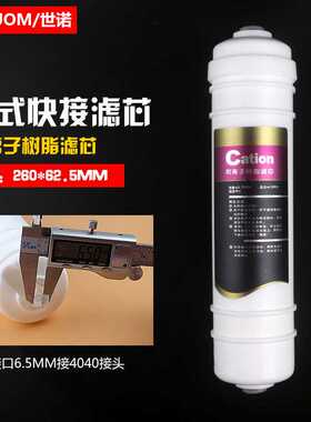 10寸美式一体阳离子快接滤芯净水器水质软化树脂纯水机快插过滤芯