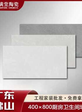 素色柔光400×800地砖厨房卫生间墙砖阳台墙面砖极简风浅灰色地砖