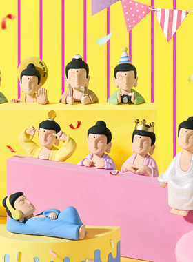 正品Fo了u福气击掌佛系盲盒潮玩正版灵感力文创现货手办桌面摆件