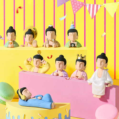 正品Fo了u福气击掌佛系盲盒潮玩正版灵感力文创现货手办桌面摆件