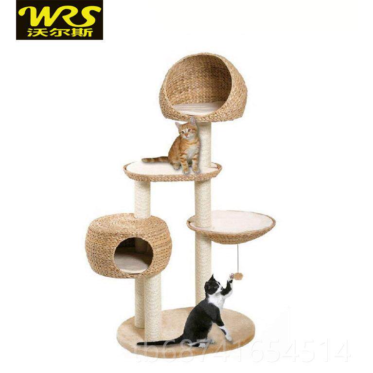 正品大型猫爬架实自木制剑猫麻猫窝夏季树别墅猫编咪玩具藤猫跳台