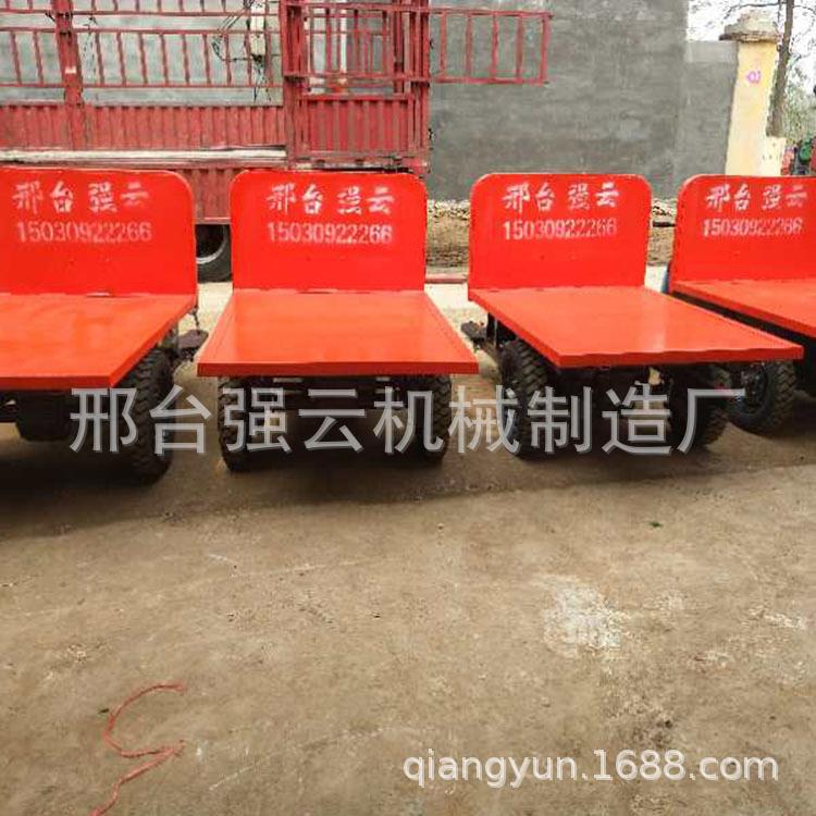 小型电动平板三轮车建筑工地加长平板运输车物流拉货油电平板车