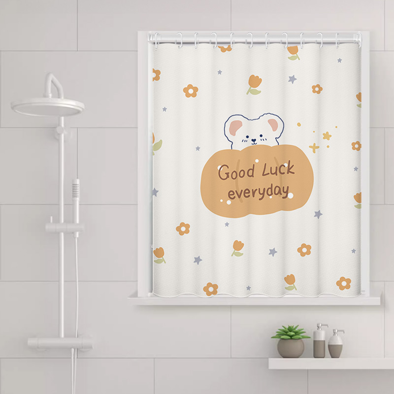 化妆室洗澡窗帘小尺寸防走光防窥防水浴室厕所遮挡帘免打孔浴帘