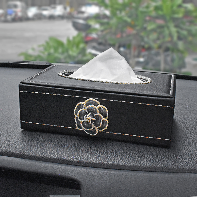 车载纸巾盒抽镶钻汽车抽纸盒网红车上车内装饰用品大全车用