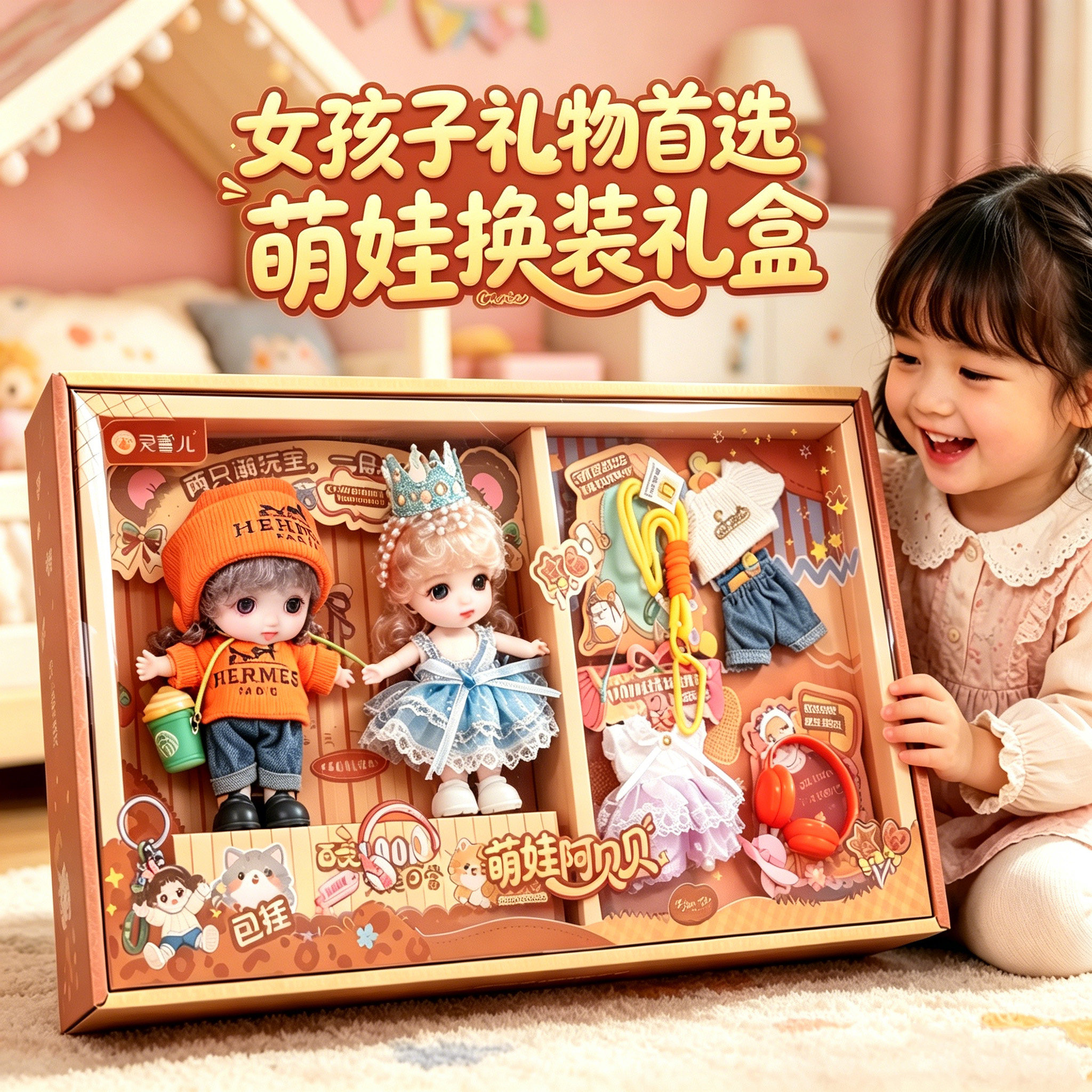 六一儿童节礼物送女儿女孩子幼儿园生日高级端换装洋娃娃礼盒玩具
