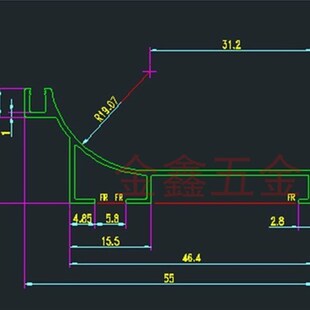 橱柜地柜免拉手透气孔嵌入式带胶条下柜L型铝合金鞋柜隐形半u型