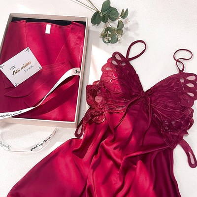结婚礼物送新人新婚礼品新娘闺蜜订婚性感红色睡衣礼盒装实用