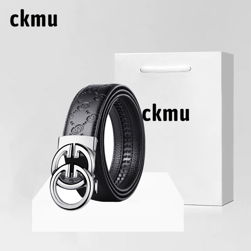 正品小ckmu男士真皮自动扣腰带