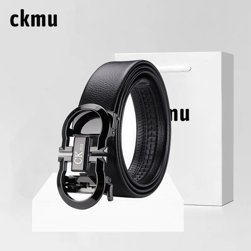 正品小ckmu皮带男款真皮自动扣奢侈品纯牛皮2025新款高端男士腰带