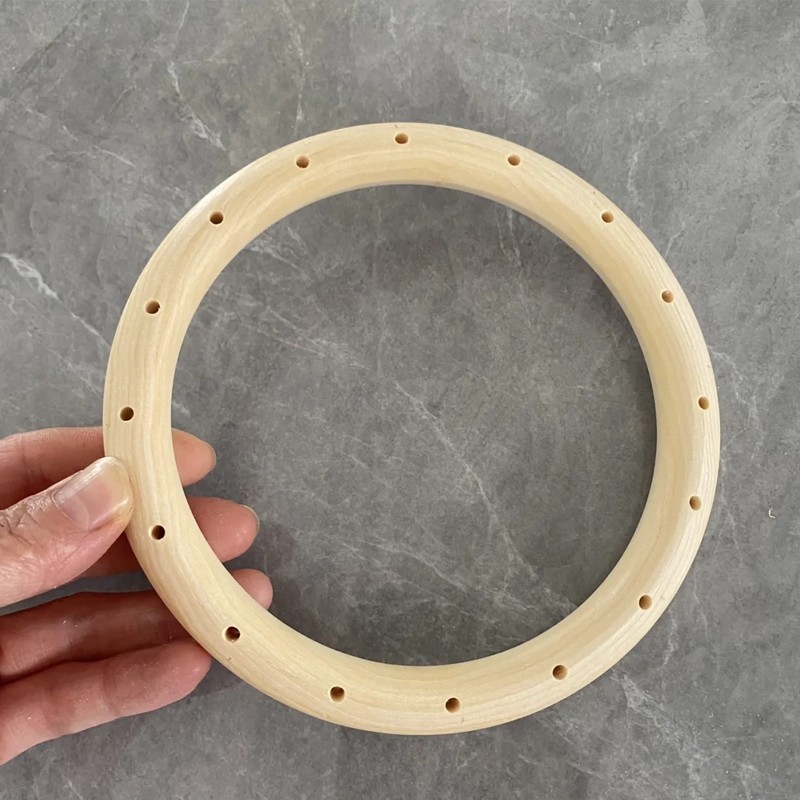 打孔木环风铃diy木质圆环圆圈制作材料手工风铃风铃骨架圆形木圈