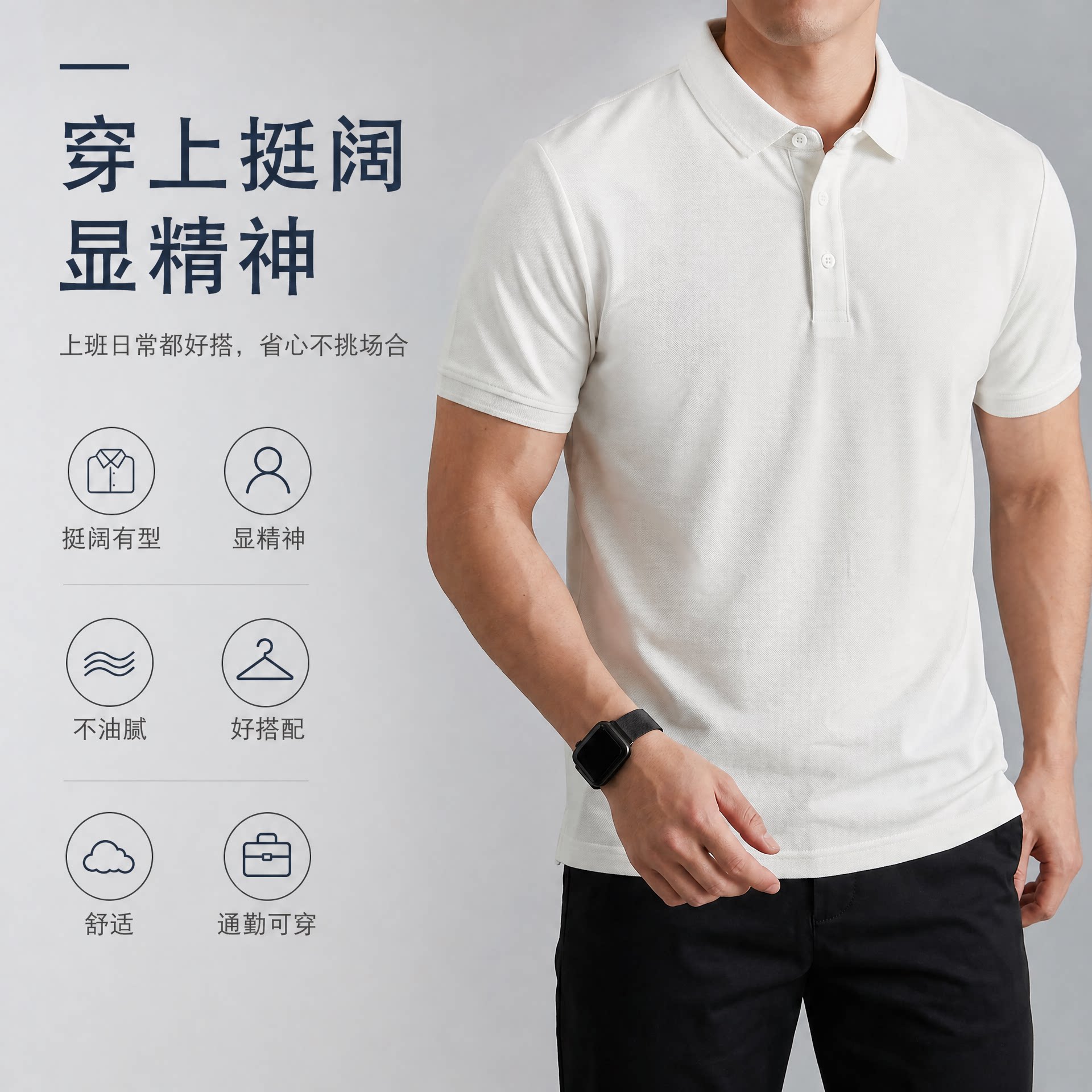 虎牙兄弟甄选桑蚕丝POLO衫男款2025夏凉感透气百搭翻领t恤236101