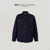 户外防风翻领休闲百搭牛仔外套男士 虎牙兄弟美式 通勤夹克秋季 1633