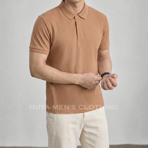 桑蚕丝POLO衫男士夏凉感短袖T恤