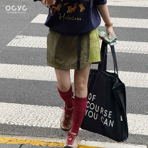 OCYC日常不易褪色字母丹宁包