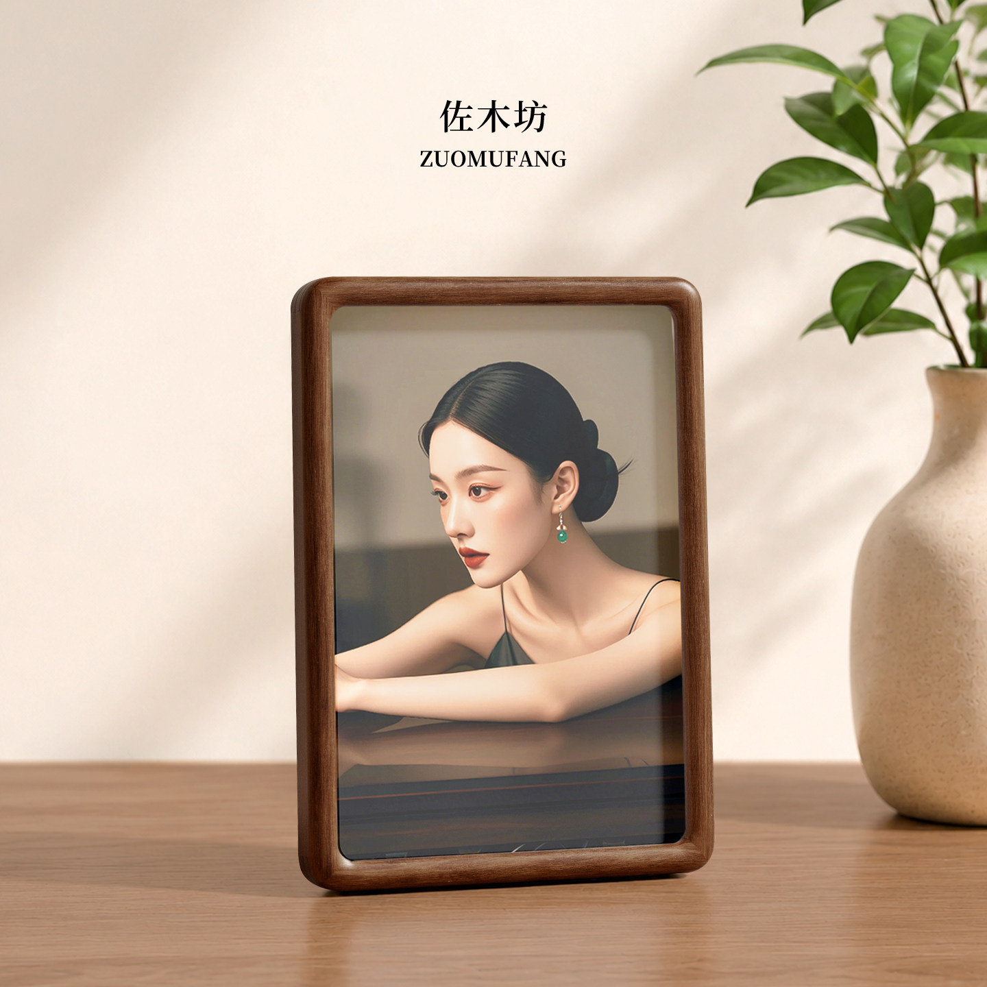 实木相框摆台榫卯定制加打印照片图片