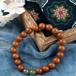 瑶之淘淘●砭石手串●和田玉泗滨砭石砭术手串男女款手链珠串文玩