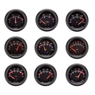 仪表52mm电压表水温表油温表涡轮增压表赛车用12V通用型 汽车改装