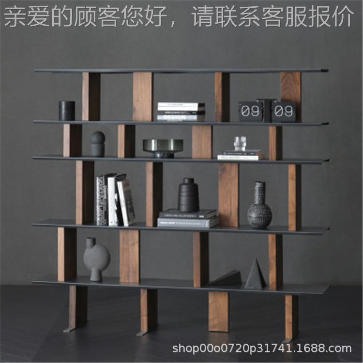 铁置物架架木书架厅多层展示架实北欧现代柜客自由书组合落地置物
