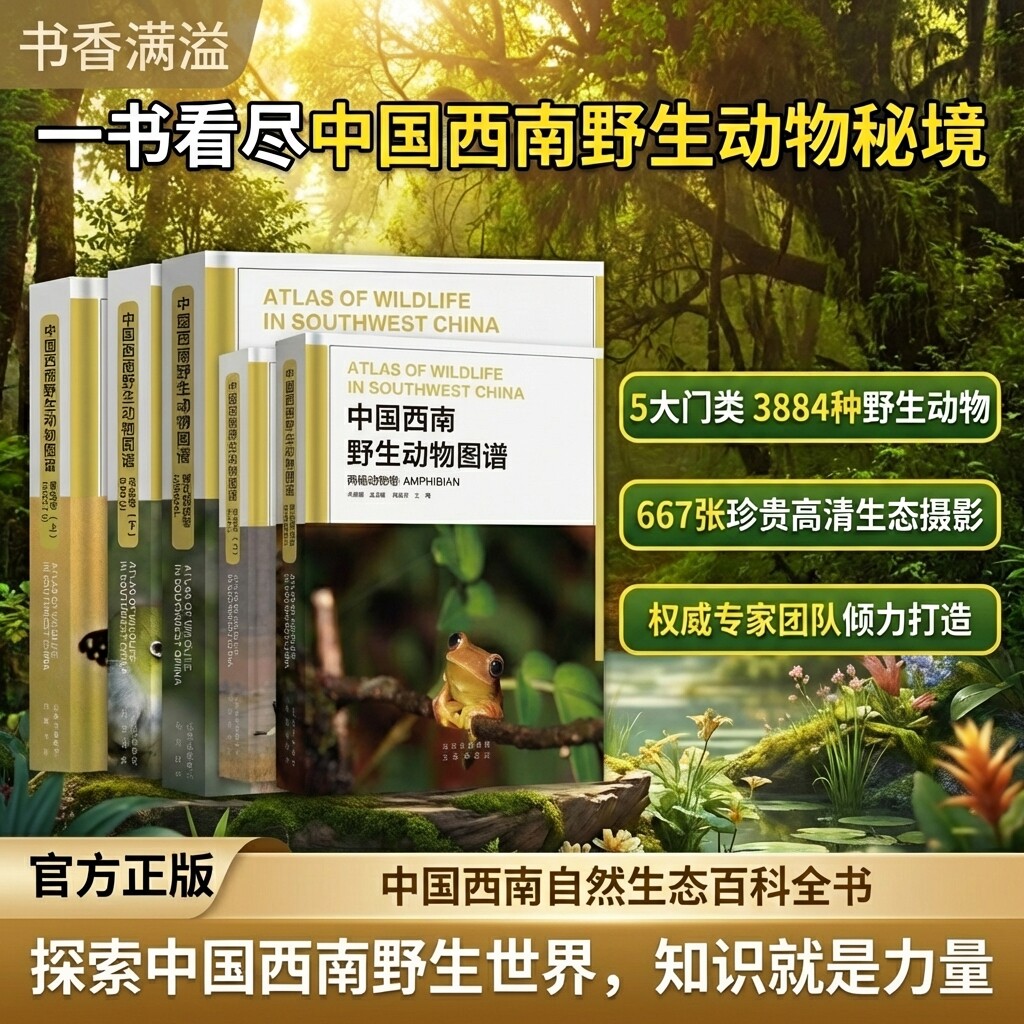 中国西南野生动物图谱哺乳动物卷昆虫卷鸟类卷两栖动物百科全书自然科学生物科普动物图鉴生态百科云南四川贵州西藏野生动物资料