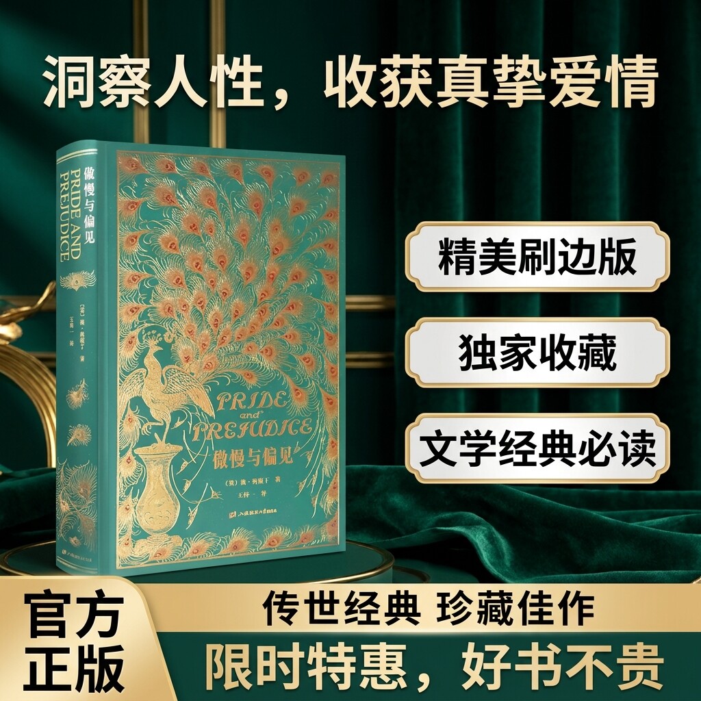 【刷边精装版】傲慢与偏见中文版特装珍藏版英国女性小说简奥斯汀世界名著书籍王科一译外国文学经典文库刷边本系列上海财经大学