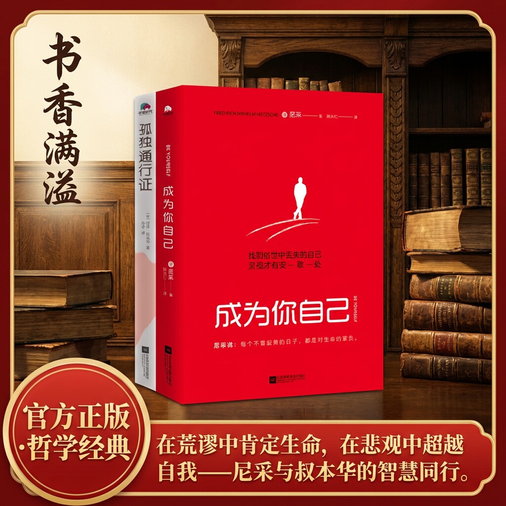 官方正版】成为你自己+孤独通行证尼采外国哲学经典心理学哲学大师亚瑟&middot;叔本华著教你读懂孤独人性的普世之作张宁译尼采和叔本华