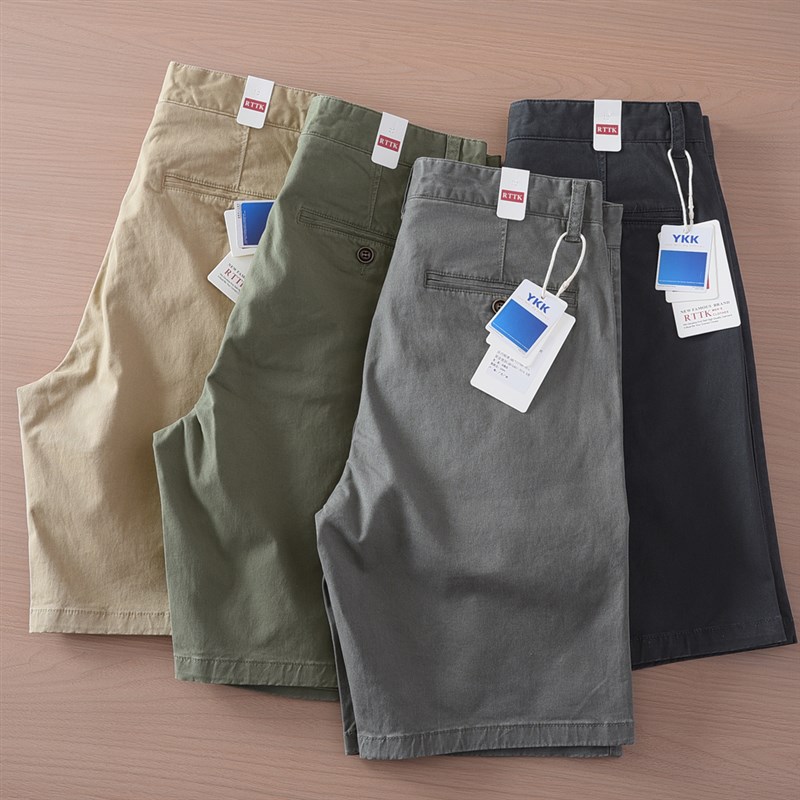 2025夏季新款潮流复古休闲短C裤男水洗日系五分裤修身直筒中裤
