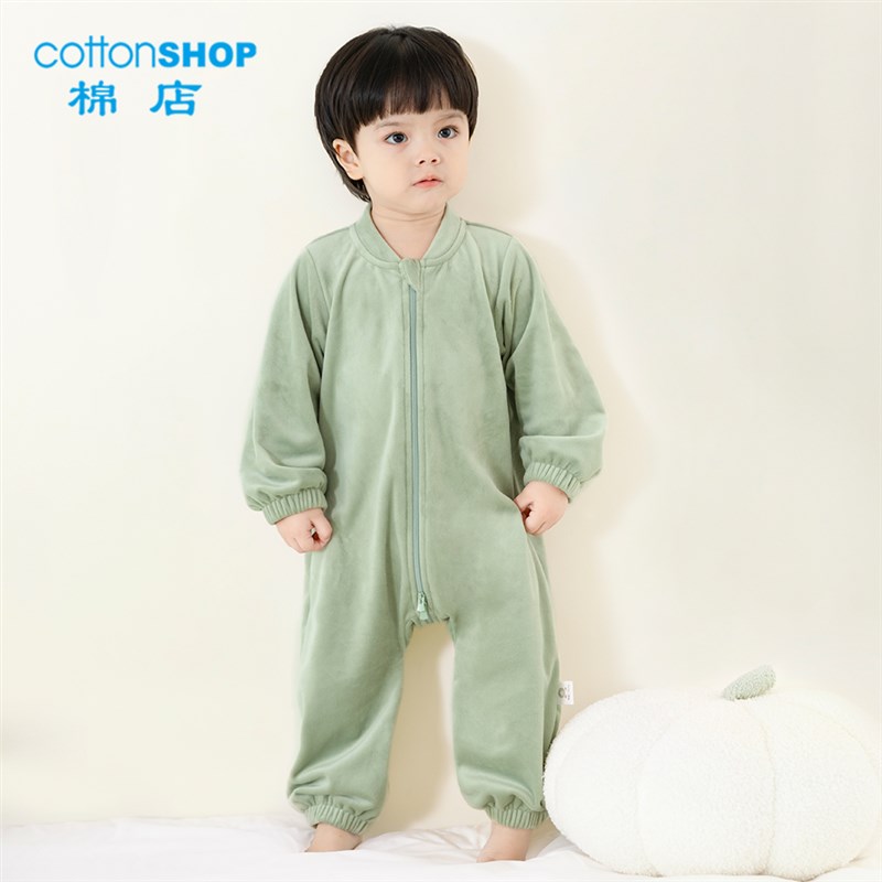 儿童法兰绒连体睡k衣春秋冬宝宝保暖睡袋婴儿男女童珊瑚绒家居服
