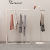 店挂衣架服装 展示架女装 架陈列 店展示架陈列架奶白r色落地式 服装