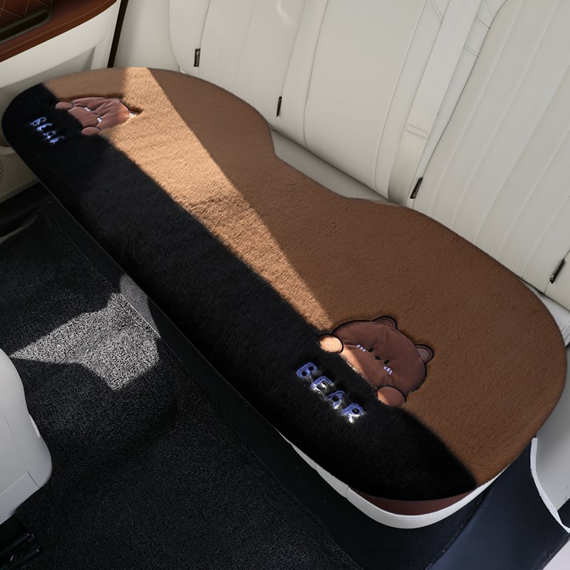 冬季汽车坐垫毛绒单n片座椅后排短毛绒车载座垫子四季通用秋冬车