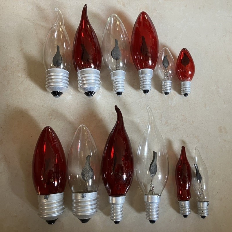 E27红色火焰火苗灯泡电蜡烛装饰气氛EF14尖泡E12神台财神电子供灯